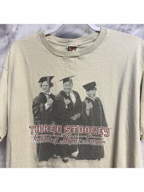 Vintage The Three Stooges T Shirt XL Mens 1999 90s Institute of Higher Learnin